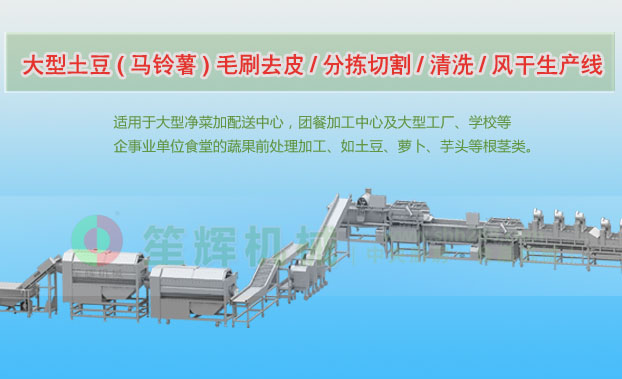 剑川连续式土豆去皮清洗切割风干生产线